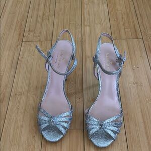 Kate Spade Silver Heeled Elegance Women Evening Shoes Size 7.5